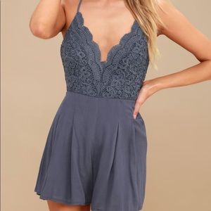 Lulus star spangled banner indigo backless romper